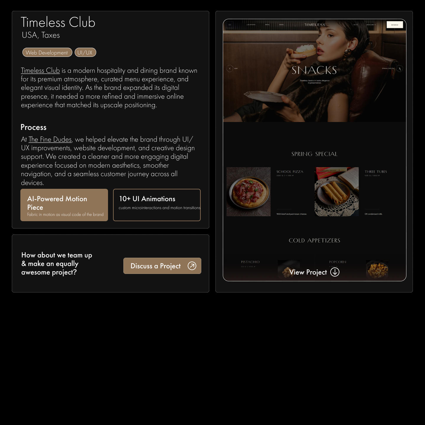 Timeless Club case study preview