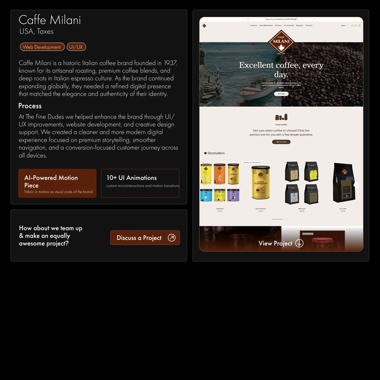 Caffe Milani case study preview