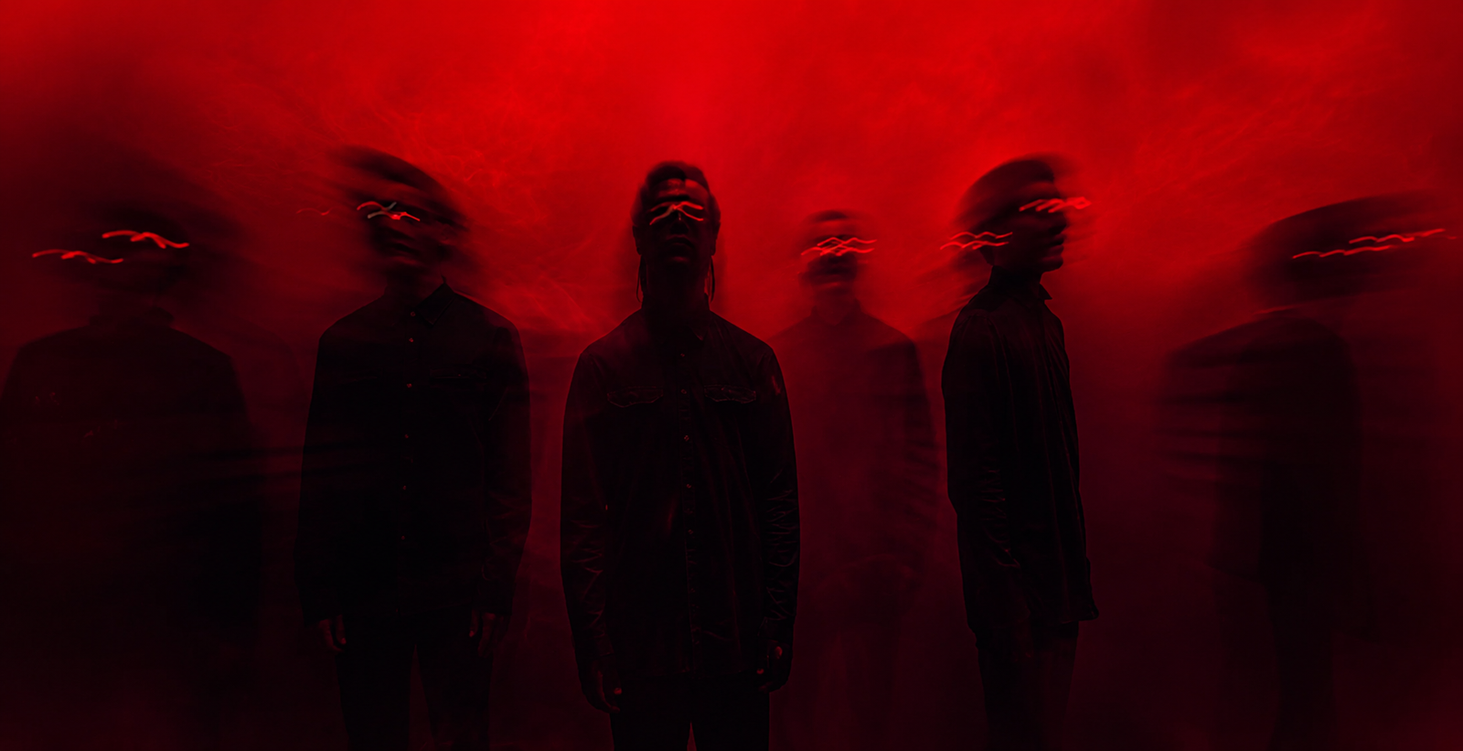 Creative team in red light
