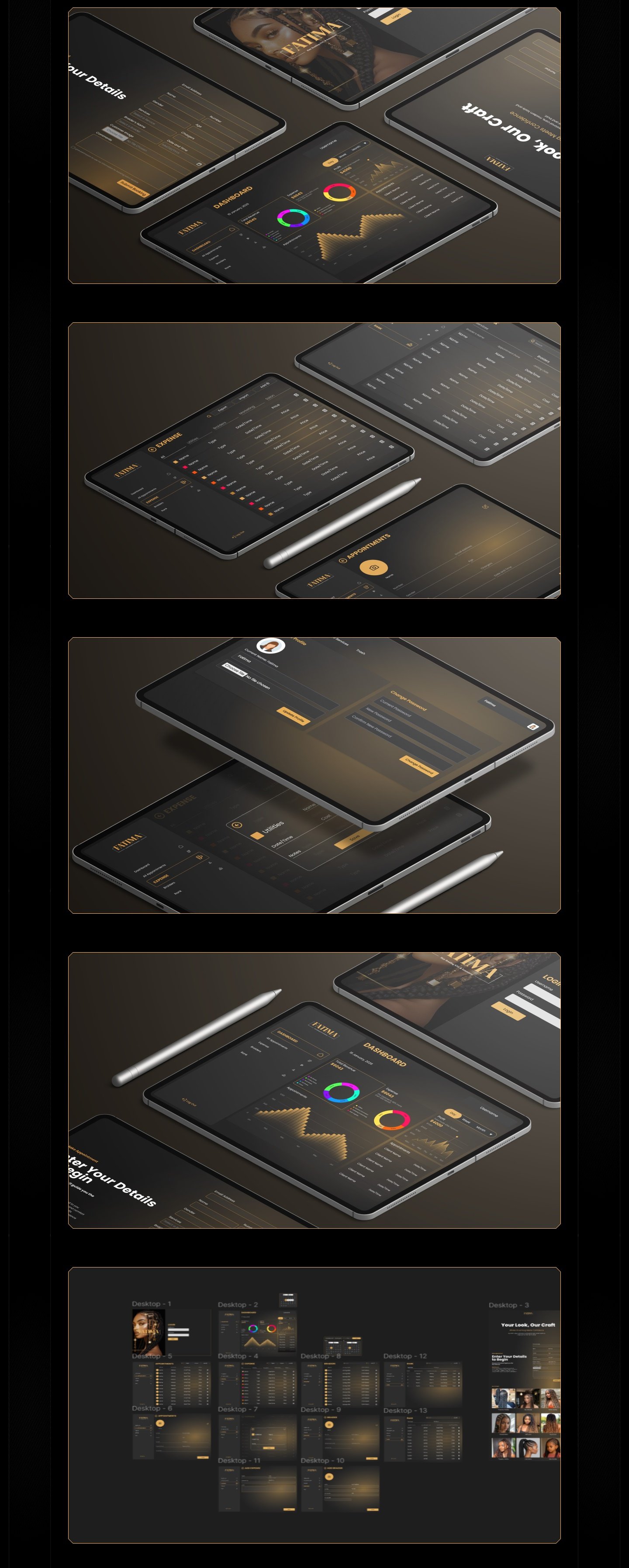 Fatima Hair Braiding CRM UI Design